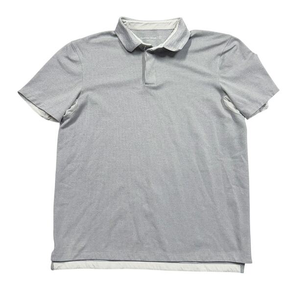 Outdoor Voices Men's Polo‎ Shirt Size Medium Gray Vented Short Sleeve Preppy - Picture 1 of 8
